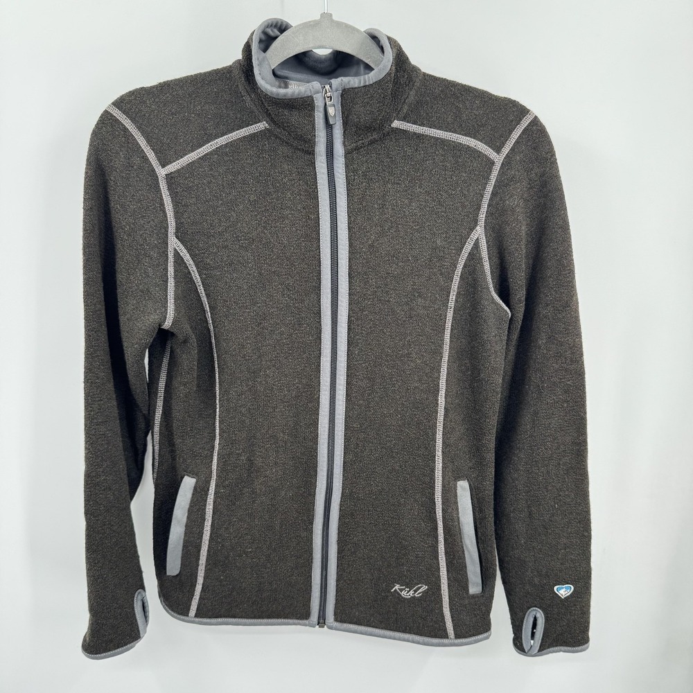 Kuhl Women Fleece Jacket XS Gray Full Zip Alfpaca Casual Outdoor Hiking Gorpcore